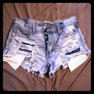 American eagle hi rise cut off shorts
